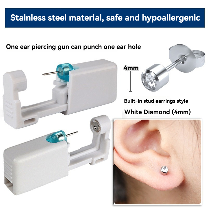 Body Jewelry Kit - Disposable Sterile Ear Piercing Gun Kit