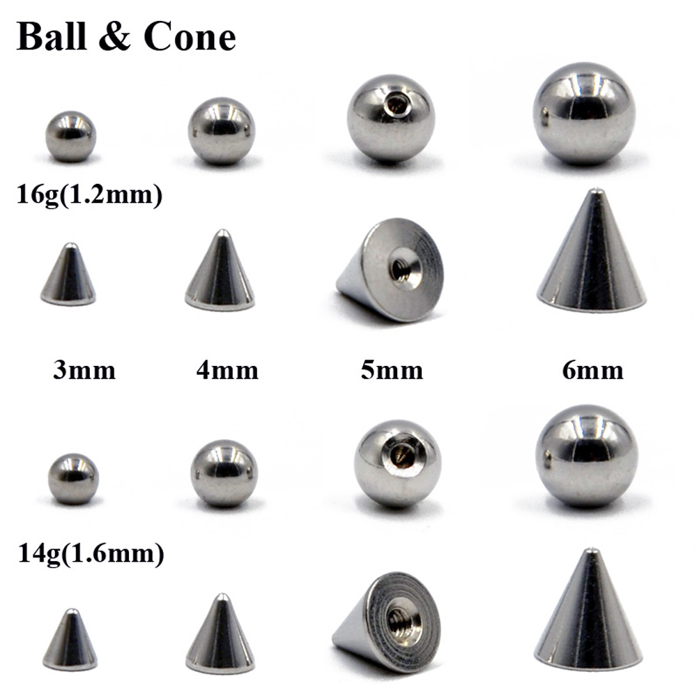 Body Jewelry Replacement Ball - 100pcs/lot Steel 14G 16G Nose Piercings