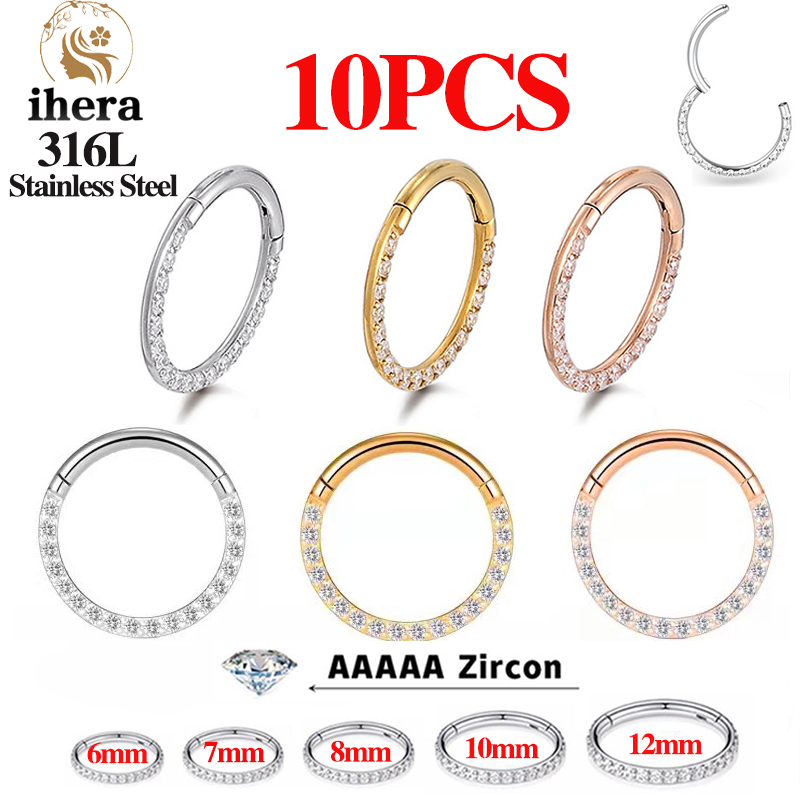 Body Jewelry Earrings - 1/10PCS Stainless Steel Nose Rings Septum