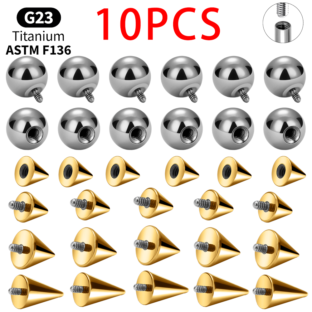 Body Jewelry Replacement Ball - Titanium Ball Cone Replacement 10pcs Lot