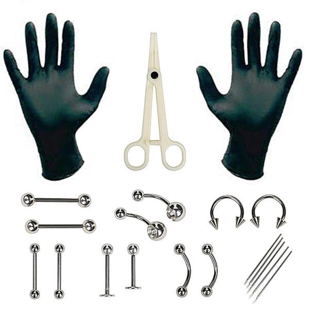 Body Jewelry Kit - 1 Set Disposable Professional Body Piercing
