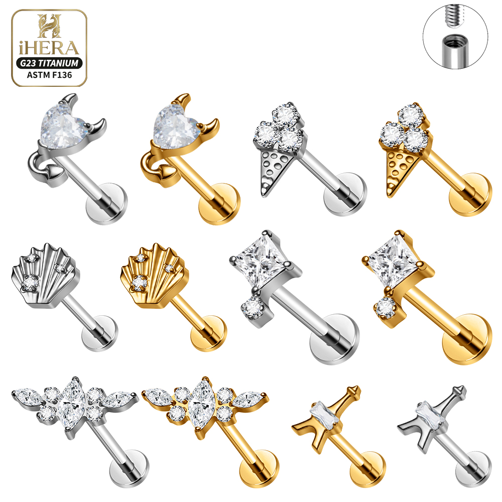 F136 Titanium Piercing Stud Co - Body Jewelry Vertical Labret review and price