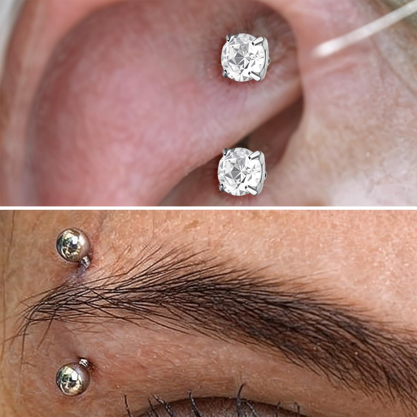 17Pcs/Set Titanium Internal Th - Body Jewelry Vertical Labret review and price