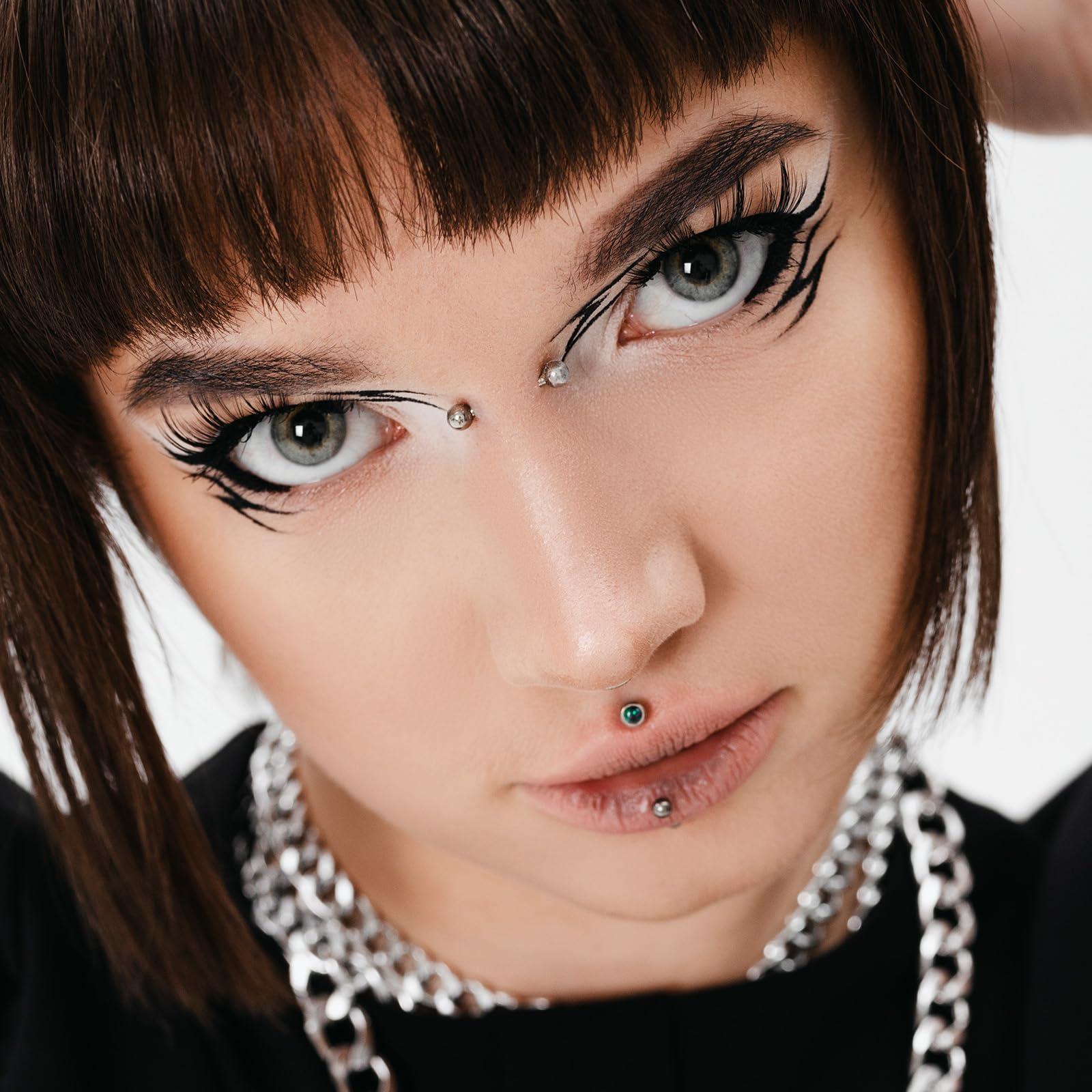 17Pcs/Set Titanium Internal Th - Body Jewelry Vertical Labret review and price