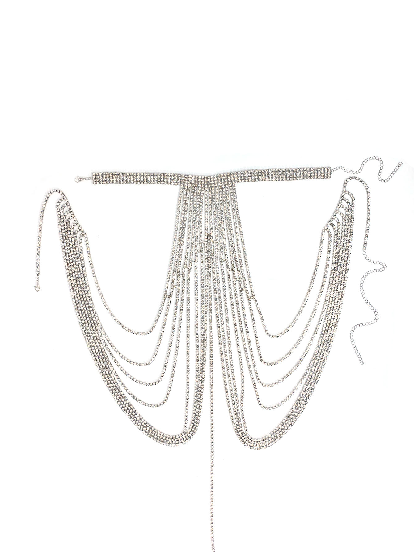 Luxury crystal chest chain, re - Body Jewelry High End review and price