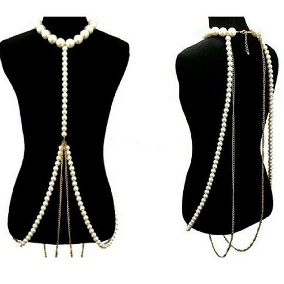 Luxurious Pearl Gold Chain Bod - Body Jewelry High End review and price