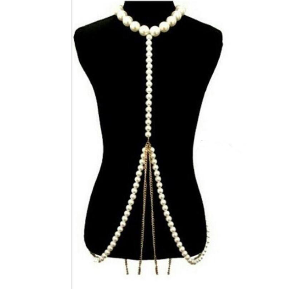 Luxurious Pearl Gold Chain Bod - Body Jewelry High End review and price