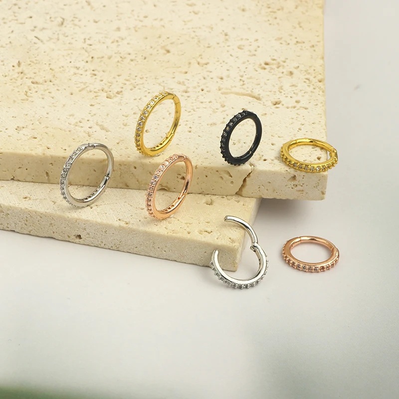 16G Clear CZ Nose Ring Hoop 31 - Body Jewelry Earrings review and price