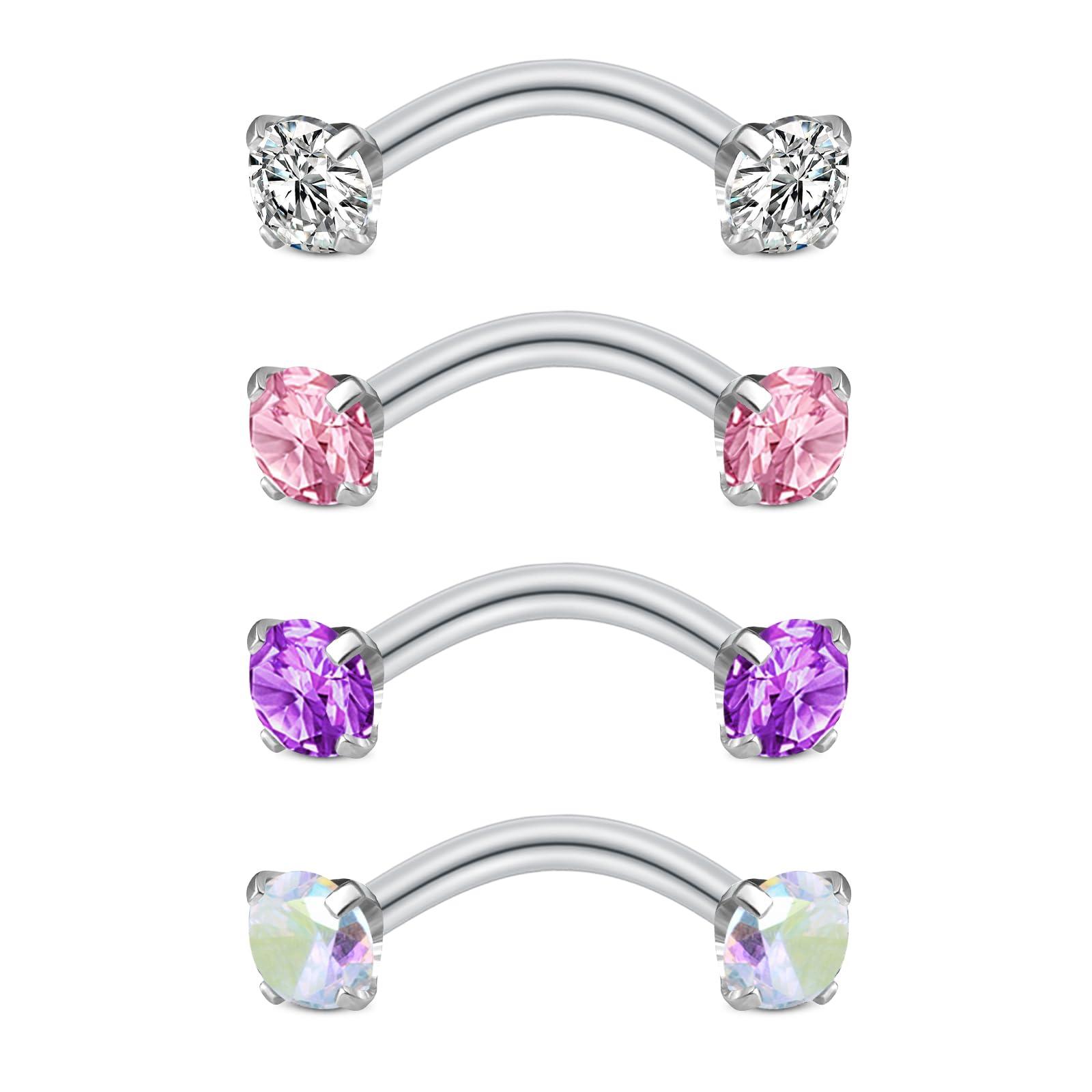 4pcs Rook Piercing Jewelry Eye - Body Jewelry Vertical Labret review and price