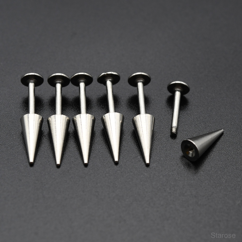 Starose 2Pcs Gothic Cone Stain - Body Jewelry Vertical Labret review and price