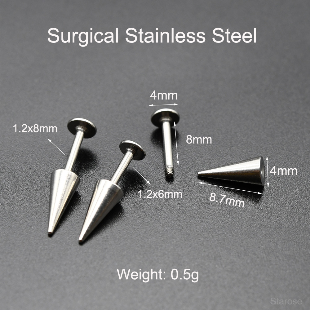 Starose 2Pcs Gothic Cone Stain - Body Jewelry Vertical Labret review and price