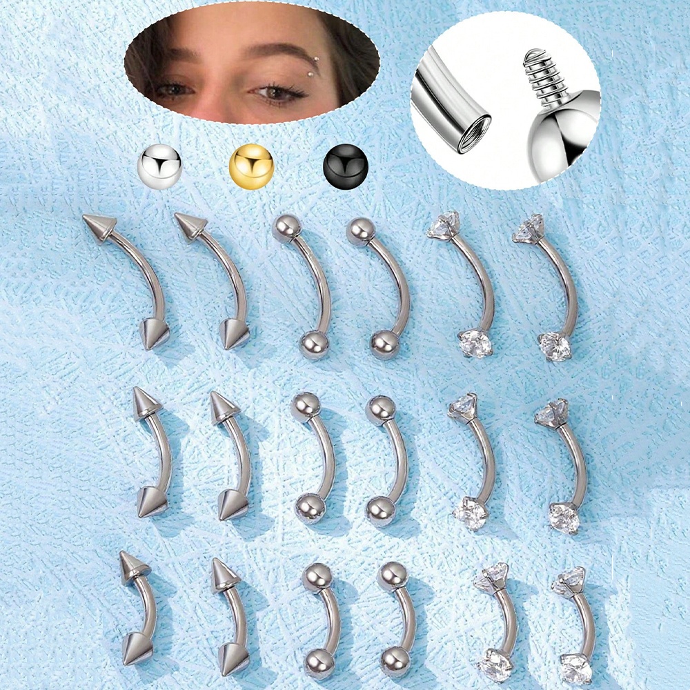 6pcs 16G Stainless Steel Small - Body Jewelry Vertical Labret review and price