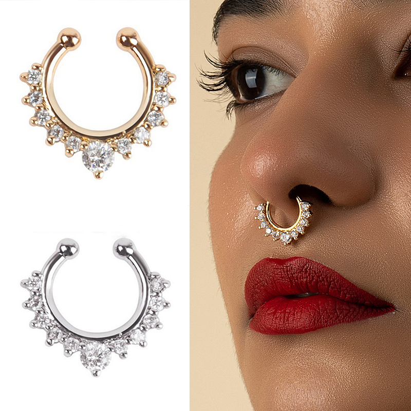 1PC U-Shape Nose Clip Fake Nos - Body Jewelry Earrings review and price