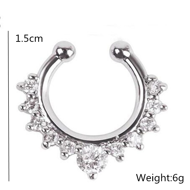 1PC U-Shape Nose Clip Fake Nos - Body Jewelry Earrings review and price