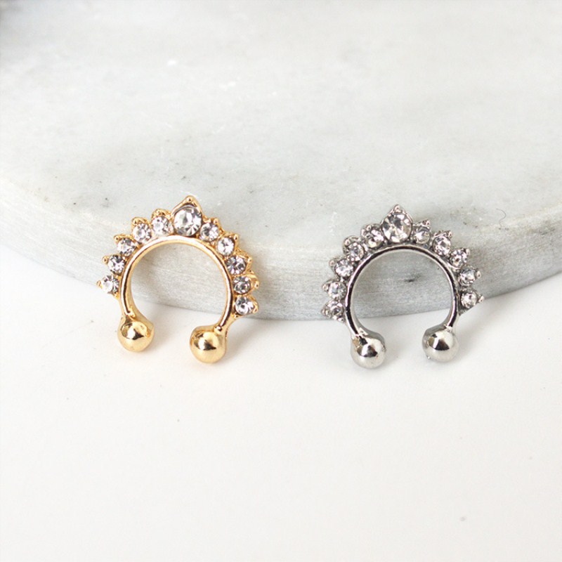 1PC U-Shape Nose Clip Fake Nos - Body Jewelry Earrings review and price