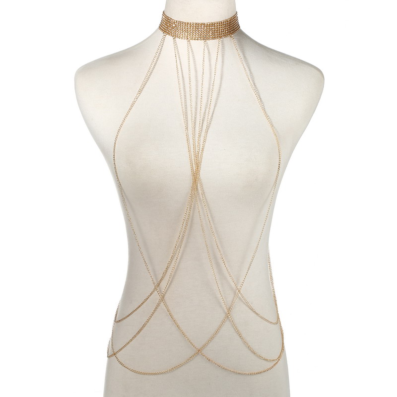 Gold Color Body Chain Women  R - Body Jewelry Rhinestone review and price