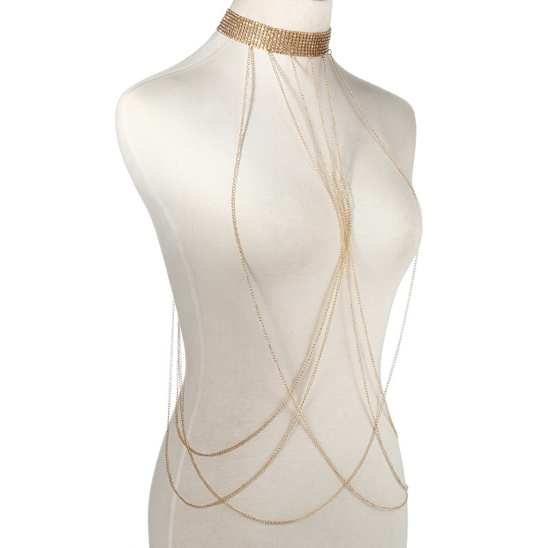 Gold Color Body Chain Women  R - Body Jewelry Rhinestone review and price
