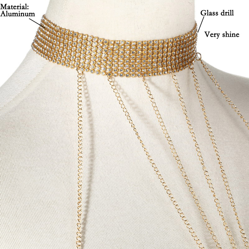 Gold Color Body Chain Women  R - Body Jewelry Rhinestone review and price