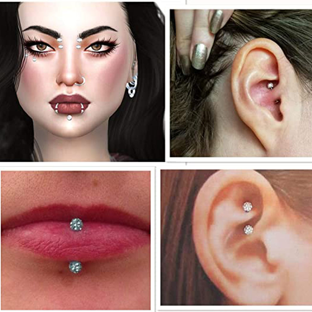16G Forwards Helix Conch Rook  - Body Jewelry Vertical Labret review and price