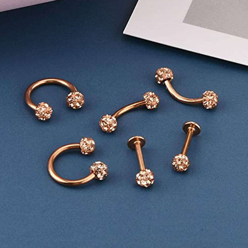 16G Forwards Helix Conch Rook  - Body Jewelry Vertical Labret review and price