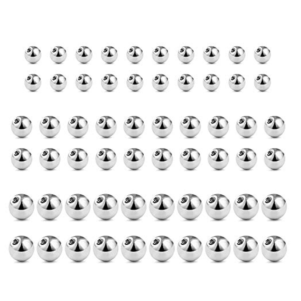 WKOUD 60PCS 14G 16G 3-5mm 316L - Body Jewelry Replacement Ball review and price