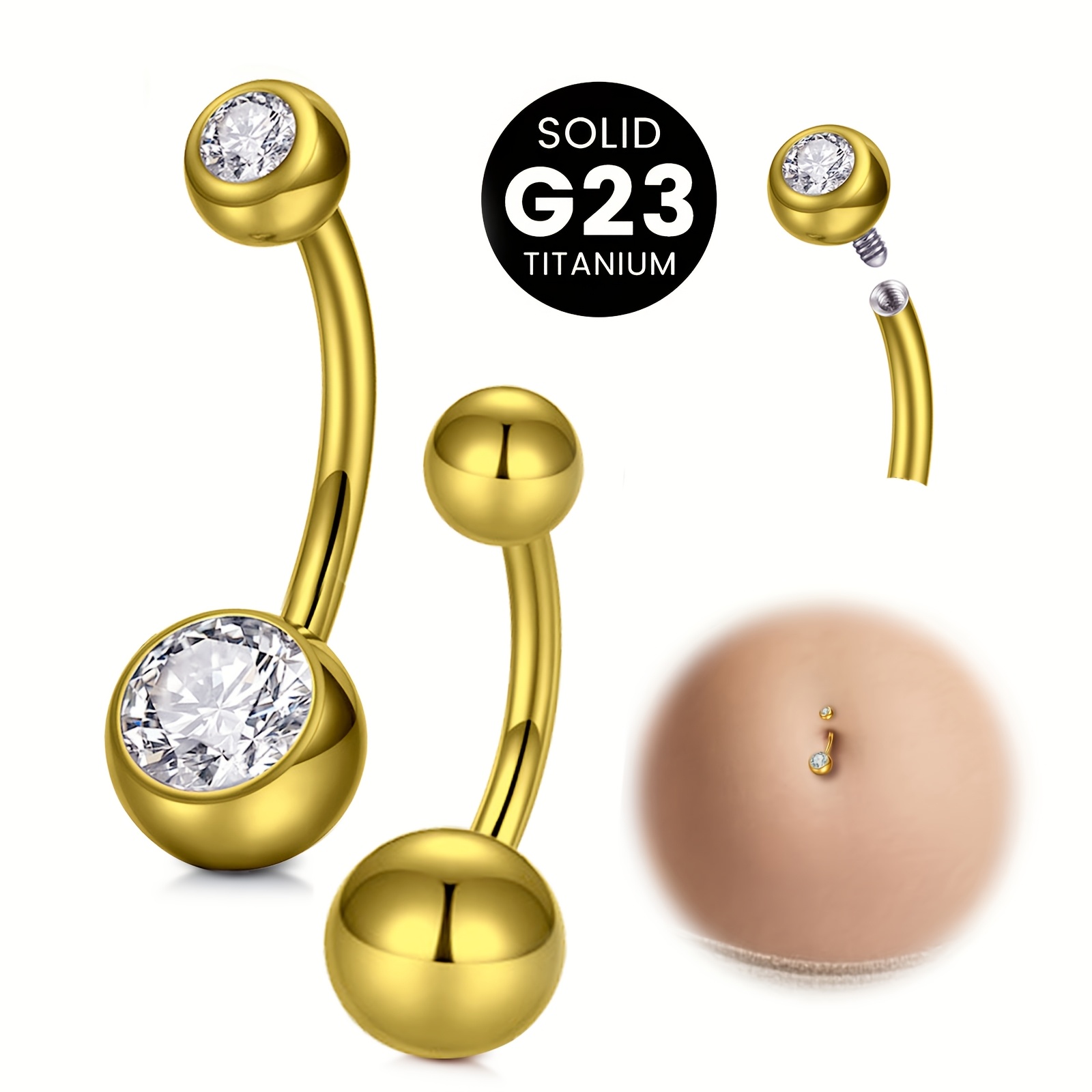 G23 titanium alloy Women's nav - Body Jewelry High End review and price
