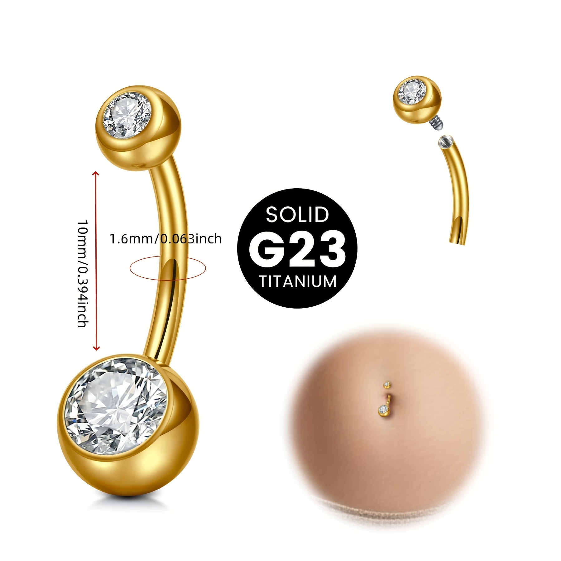 G23 titanium alloy Women's nav - Body Jewelry High End review and price