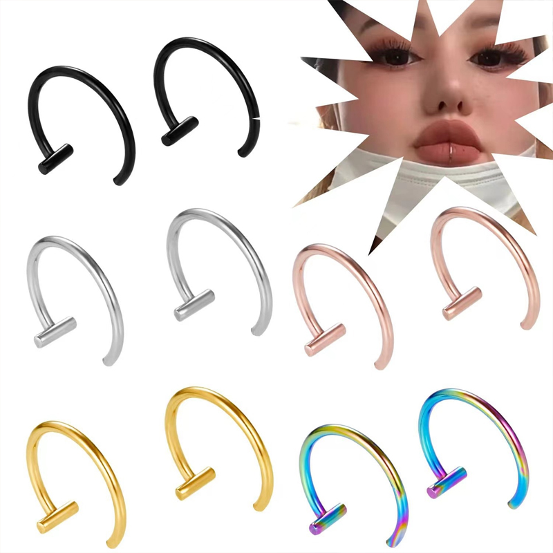 18G Surgical Steel Lip Ring Ha - Body Jewelry Earrings review and price