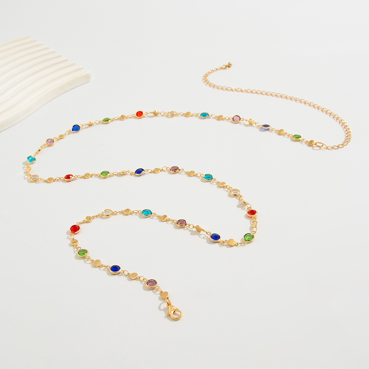 Simple Colorful Geometric Crys - Body Jewelry By The Chain Gang review and price