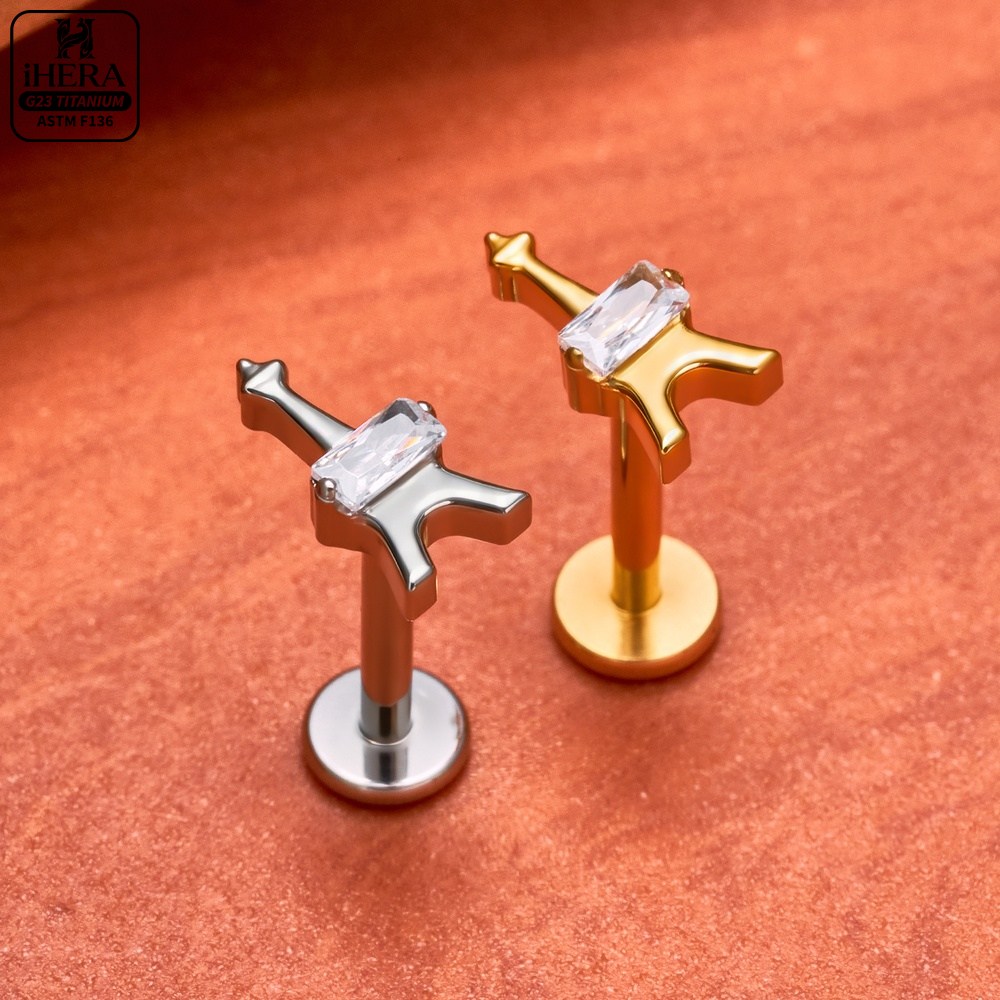 G23 Titanium Labret Segment He - Body Jewelry Vertical Labret review and price