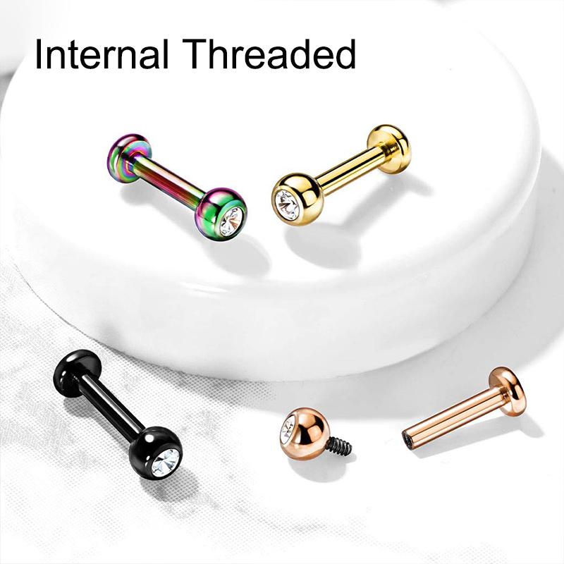 16G Surgical Steel Ball Top CZ - Body Jewelry Earrings review and price