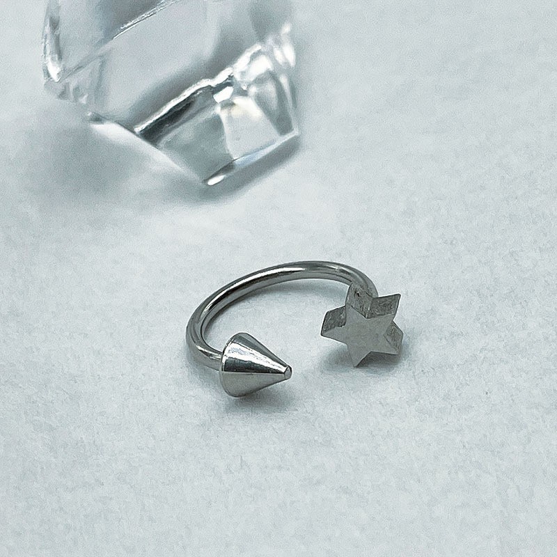 1PC Five-pointed Star Lip Pier - Body Jewelry Vertical Labret review and price