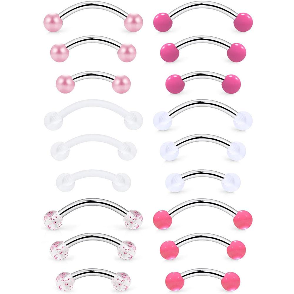 1/18Pcs Set 16G 6/8/10mm Eyebr - Body Jewelry Vertical Labret review and price