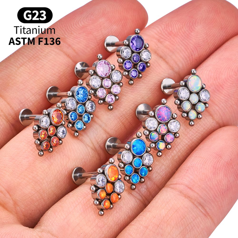 Titanium Arc Opal Labret Packs - Body Jewelry Vertical Labret review and price