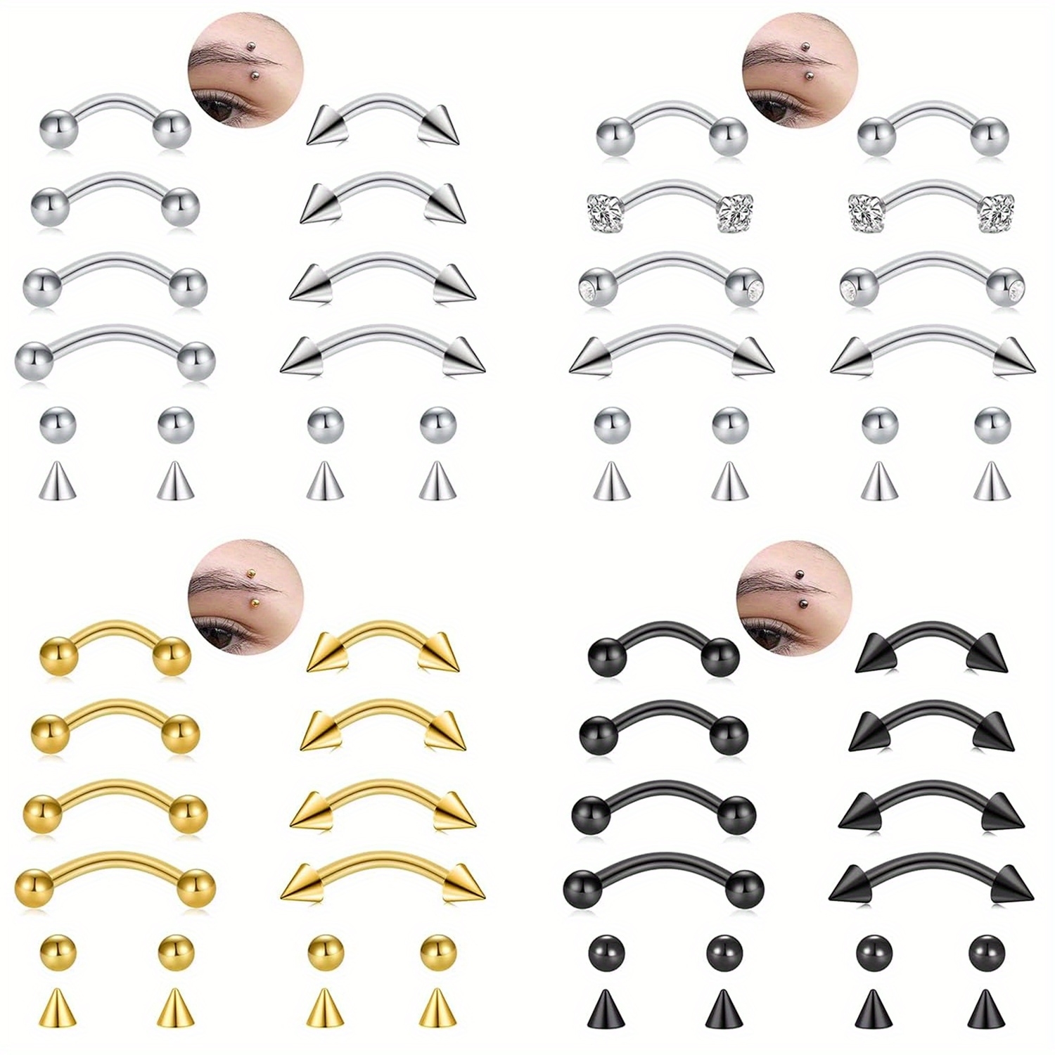 8pcs Rook Piercing Jewelry Roo - Body Jewelry Vertical Labret review and price