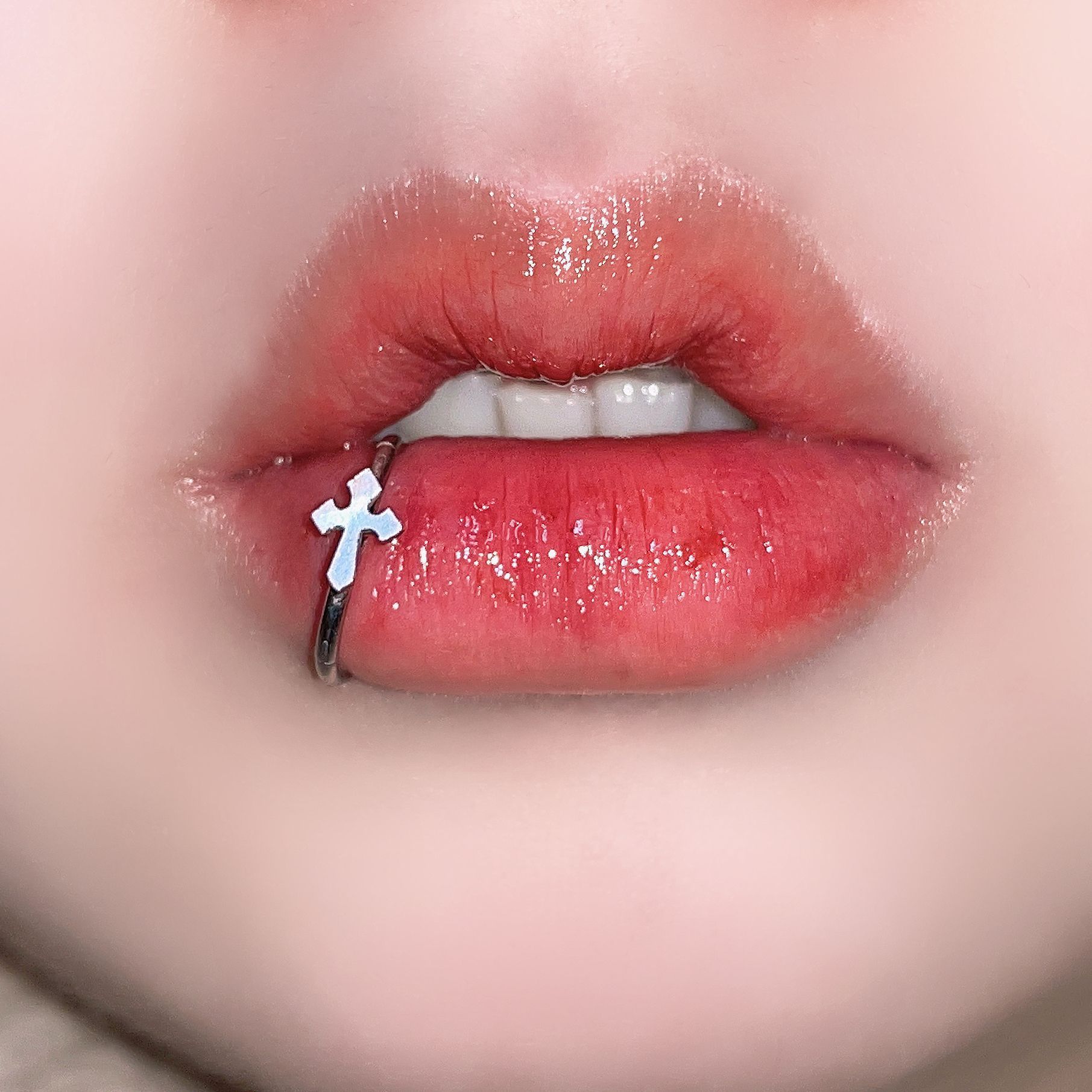 Stainless Steel Lip Ring Hinge - Body Jewelry Vertical Labret review and price