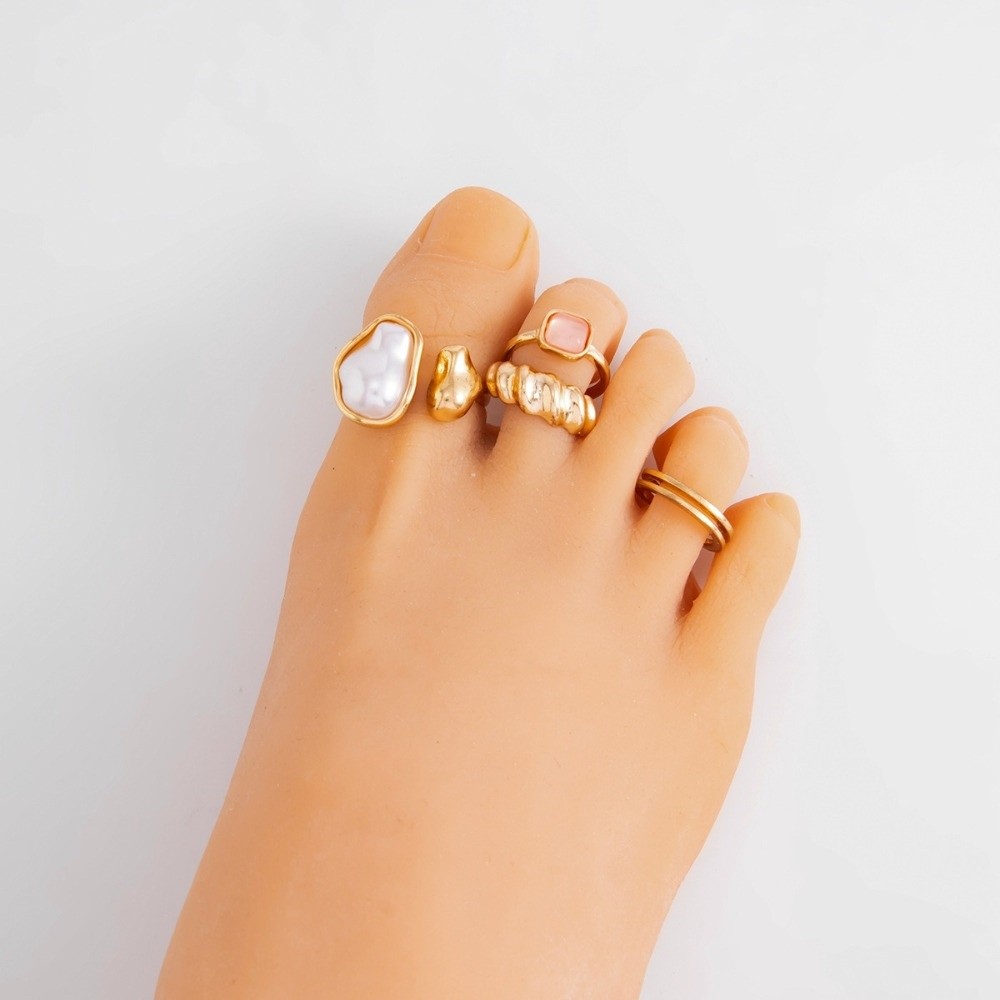 Irregular Pearl Toe Ring Set T - Body Jewelry Kit review and price